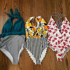 Swimsuits! Bundle of three one piece. Cute patterns!